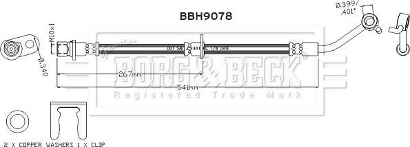 Borg & Beck BBH9078 - Jarruletku inparts.fi