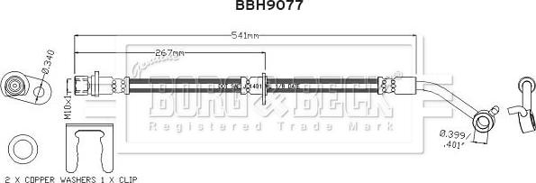 Borg & Beck BBH9077 - Jarruletku inparts.fi