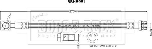 Borg & Beck BBH8951 - Jarruletku inparts.fi