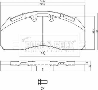 Borg & Beck BBP33004HD - Jarrupala, levyjarru inparts.fi