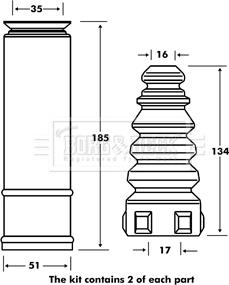 Borg & Beck BPK7091 - Pölysuojasarja, iskunvaimennin inparts.fi