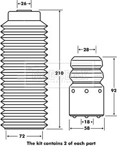 Borg & Beck BPK7098 - Pölysuojasarja, iskunvaimennin inparts.fi