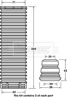 Borg & Beck BPK7092 - Pölysuojasarja, iskunvaimennin inparts.fi
