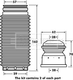 Borg & Beck BPK7053 - Pölysuojasarja, iskunvaimennin inparts.fi