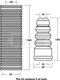 Borg & Beck BPK7005 - Pölysuojasarja, iskunvaimennin inparts.fi