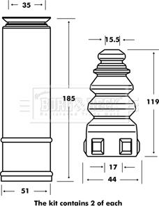 Borg & Beck BPK7006 - Pölysuojasarja, iskunvaimennin inparts.fi