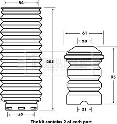 Borg & Beck BPK7008 - Pölysuojasarja, iskunvaimennin inparts.fi