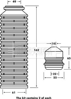 Borg & Beck BPK7002 - Pölysuojasarja, iskunvaimennin inparts.fi