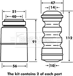 Borg & Beck BPK7089 - Pölysuojasarja, iskunvaimennin inparts.fi