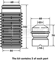 Borg & Beck BPK7033 - Pölysuojasarja, iskunvaimennin inparts.fi