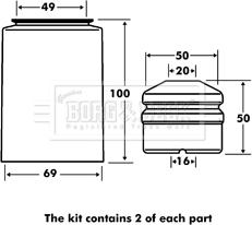 Borg & Beck BPK7028 - Pölysuojasarja, iskunvaimennin inparts.fi