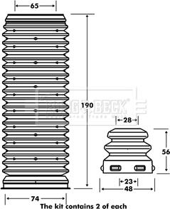 Borg & Beck BPK7075 - Pölysuojasarja, iskunvaimennin inparts.fi