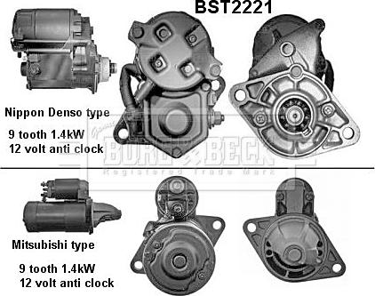 Borg & Beck BST2221 - Käynnistinmoottori inparts.fi