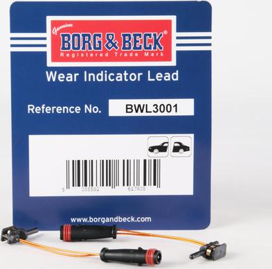 Borg & Beck BWL3001 - Kulumisenilmaisin, jarrupala inparts.fi