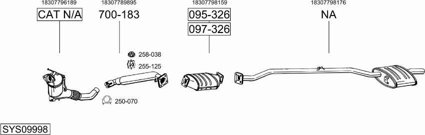 Bosal SYS09998 - Pakoputkisto inparts.fi