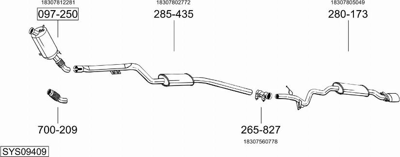 Bosal SYS09409 - Pakoputkisto inparts.fi