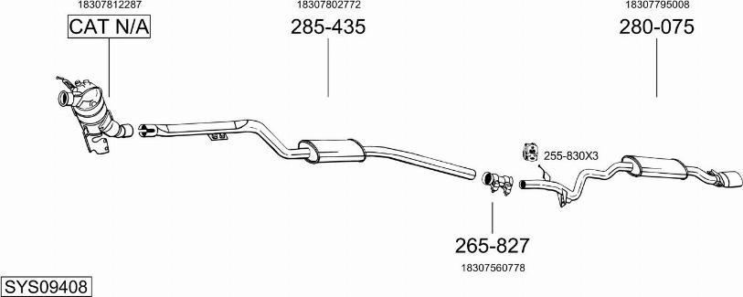 Bosal SYS09408 - Pakoputkisto inparts.fi