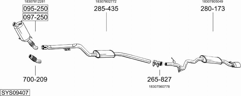 Bosal SYS09407 - Pakoputkisto inparts.fi