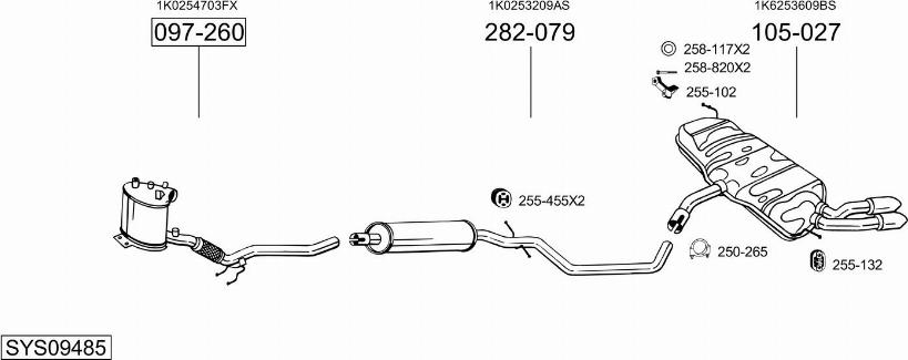 Bosal SYS09485 - Pakoputkisto inparts.fi