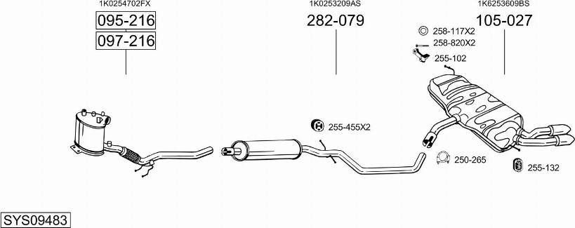 Bosal SYS09483 - Pakoputkisto inparts.fi