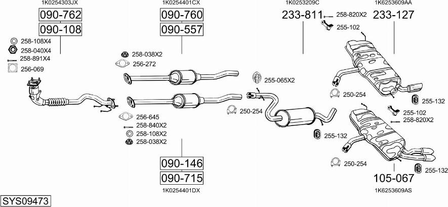 Bosal SYS09473 - Pakoputkisto inparts.fi