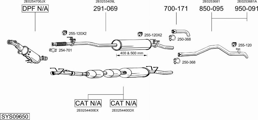 Bosal SYS09650 - Pakoputkisto inparts.fi