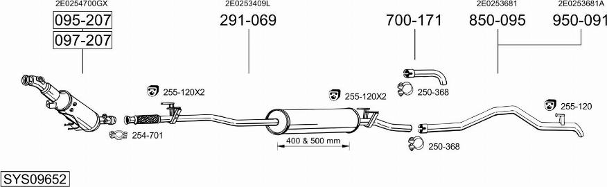 Bosal SYS09652 - Pakoputkisto inparts.fi