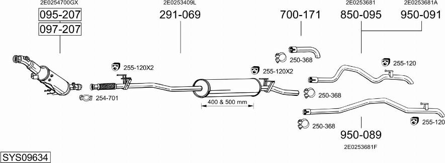 Bosal SYS09634 - Pakoputkisto inparts.fi