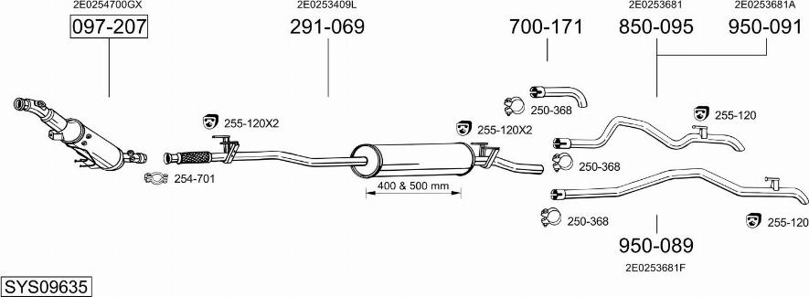 Bosal SYS09635 - Pakoputkisto inparts.fi