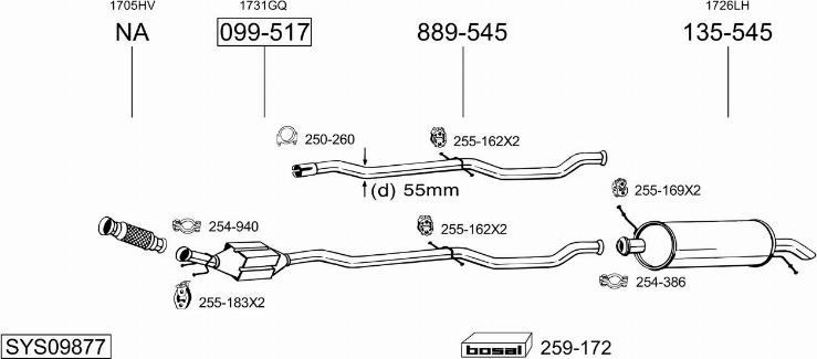 Bosal SYS09877 - Pakoputkisto inparts.fi