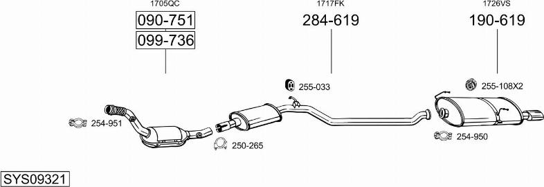 Bosal SYS09321 - Pakoputkisto inparts.fi