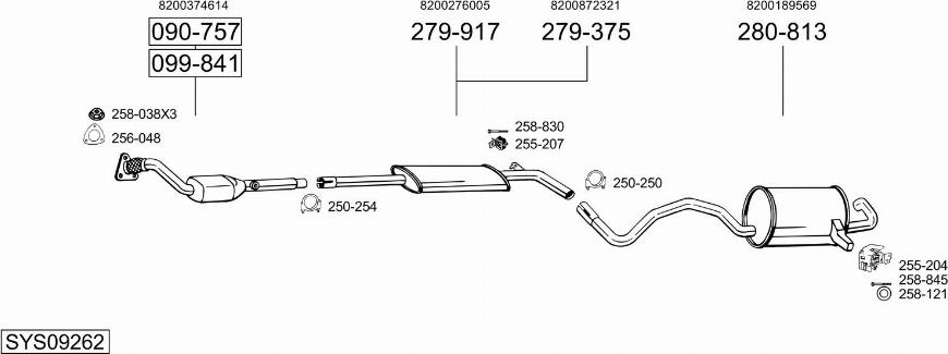 Bosal SYS09262 - Pakoputkisto inparts.fi