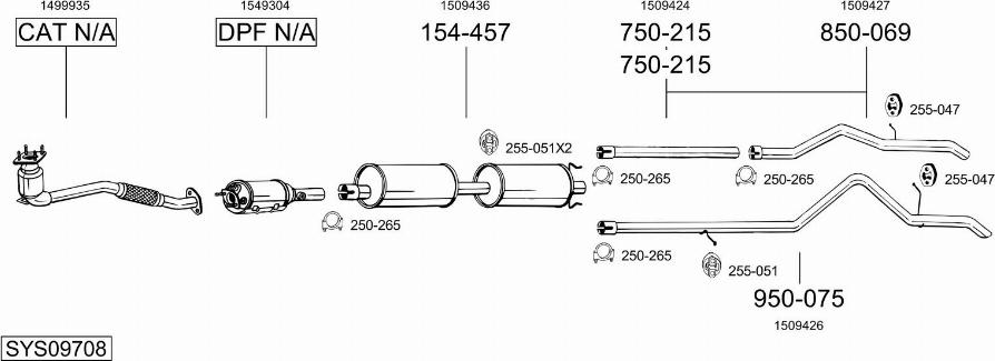 Bosal SYS09708 - Pakoputkisto inparts.fi