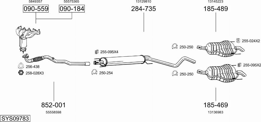 Bosal SYS09783 - Pakoputkisto inparts.fi