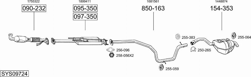 Bosal SYS09724 - Pakoputkisto inparts.fi