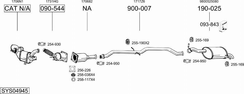 Bosal SYS04945 - Pakoputkisto inparts.fi