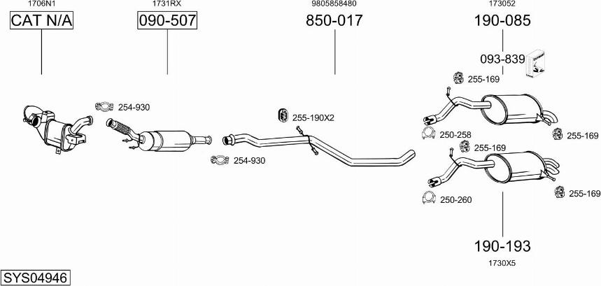 Bosal SYS04946 - Pakoputkisto inparts.fi