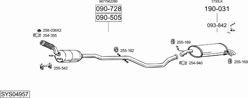 Bosal SYS04957 - Pakoputkisto inparts.fi