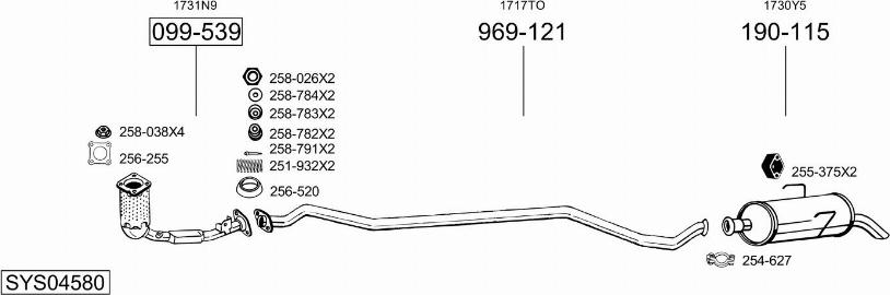 Bosal SYS04580 - Pakoputkisto inparts.fi