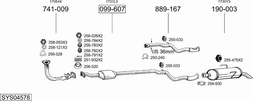 Bosal SYS04578 - Pakoputkisto inparts.fi