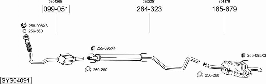 Bosal SYS04091 - Pakoputkisto inparts.fi