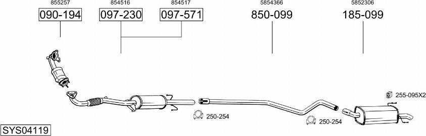 Bosal SYS04119 - Pakoputkisto inparts.fi