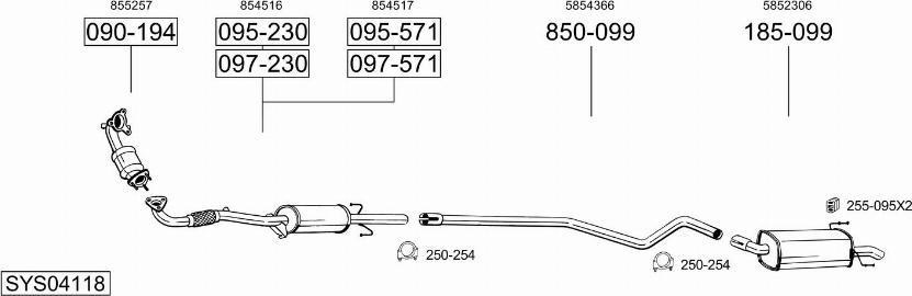 Bosal SYS04118 - Pakoputkisto inparts.fi