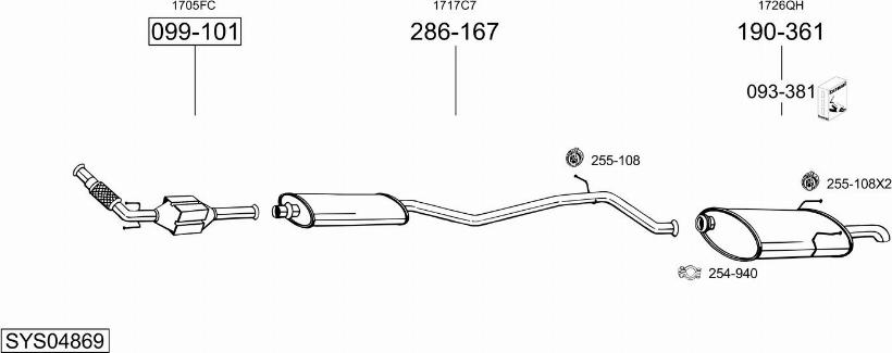 Bosal SYS04869 - Pakoputkisto inparts.fi