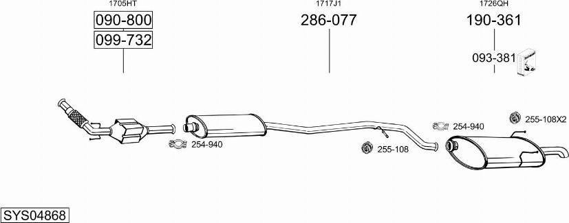 Bosal SYS04868 - Pakoputkisto inparts.fi