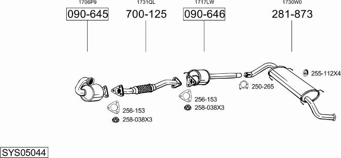 Bosal SYS05044 - Pakoputkisto inparts.fi