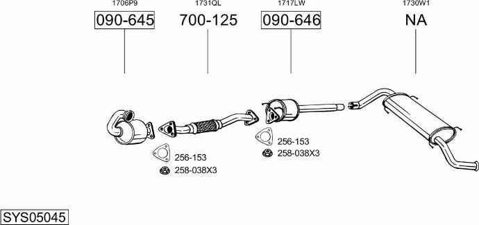 Bosal SYS05045 - Pakoputkisto inparts.fi