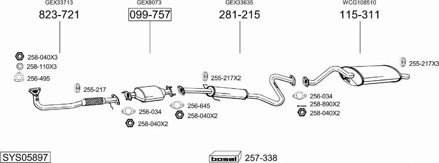 Bosal SYS05897 - Pakoputkisto inparts.fi