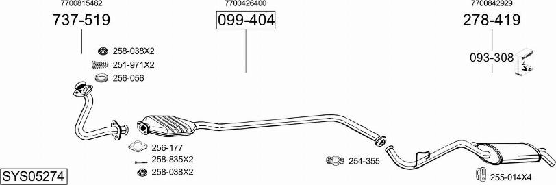 Bosal SYS05274 - Pakoputkisto inparts.fi