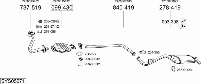 Bosal SYS05271 - Pakoputkisto inparts.fi